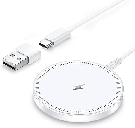 Magnetic Wireless Charger iPhone: Fast Charging Pad for iPhone 16/15/14/13/12 Series & AirPods Pro 4-2, Strong Magnet, Dual Ports, Case-Friendly, Ultra-Lightweight for Travel Home Office Desk