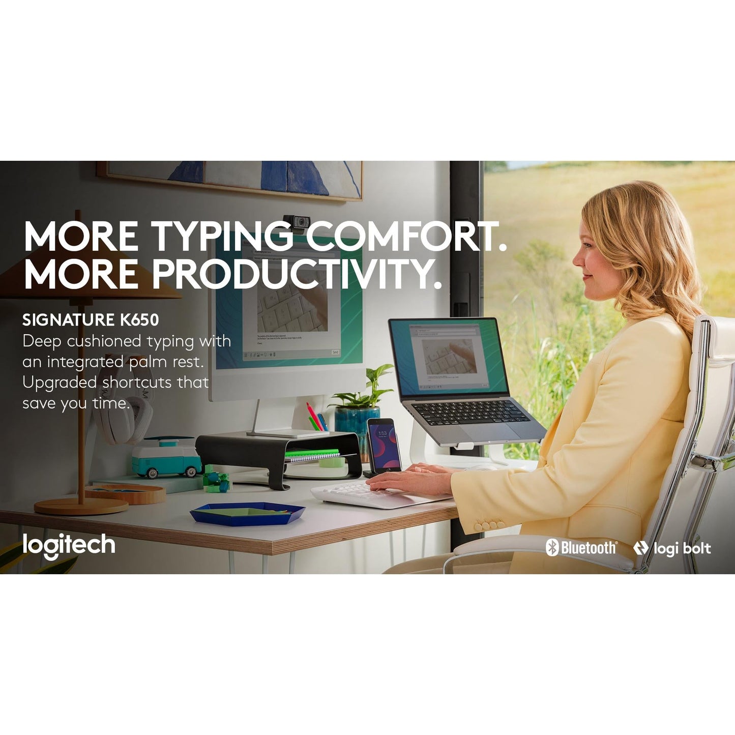 Logitech K650 Signature Wireless Keyboard (Graphite)