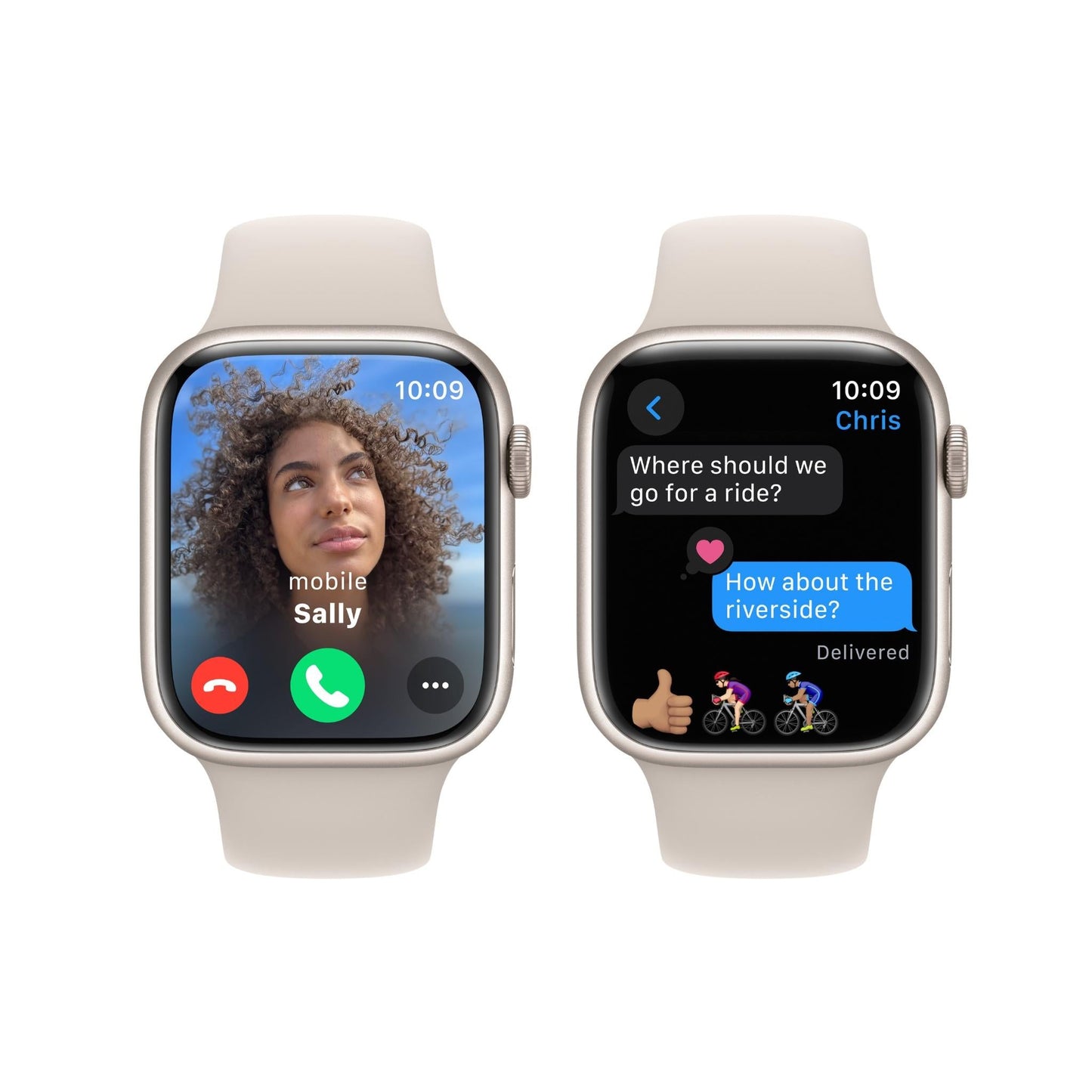Apple Watch Series 9 45mm Starlight Aluminium Case GPS (M/L)