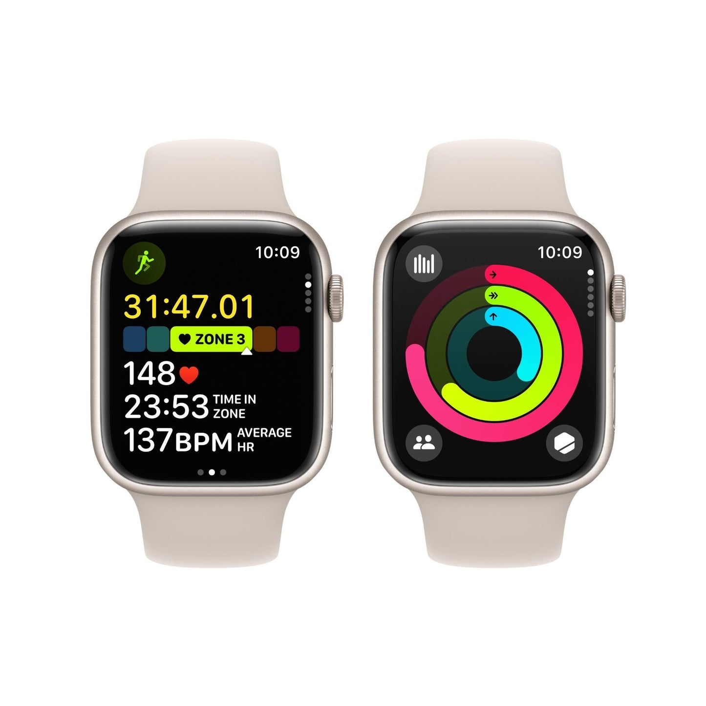 Apple Watch Series 9 45mm Starlight Aluminium Case GPS (M/L)