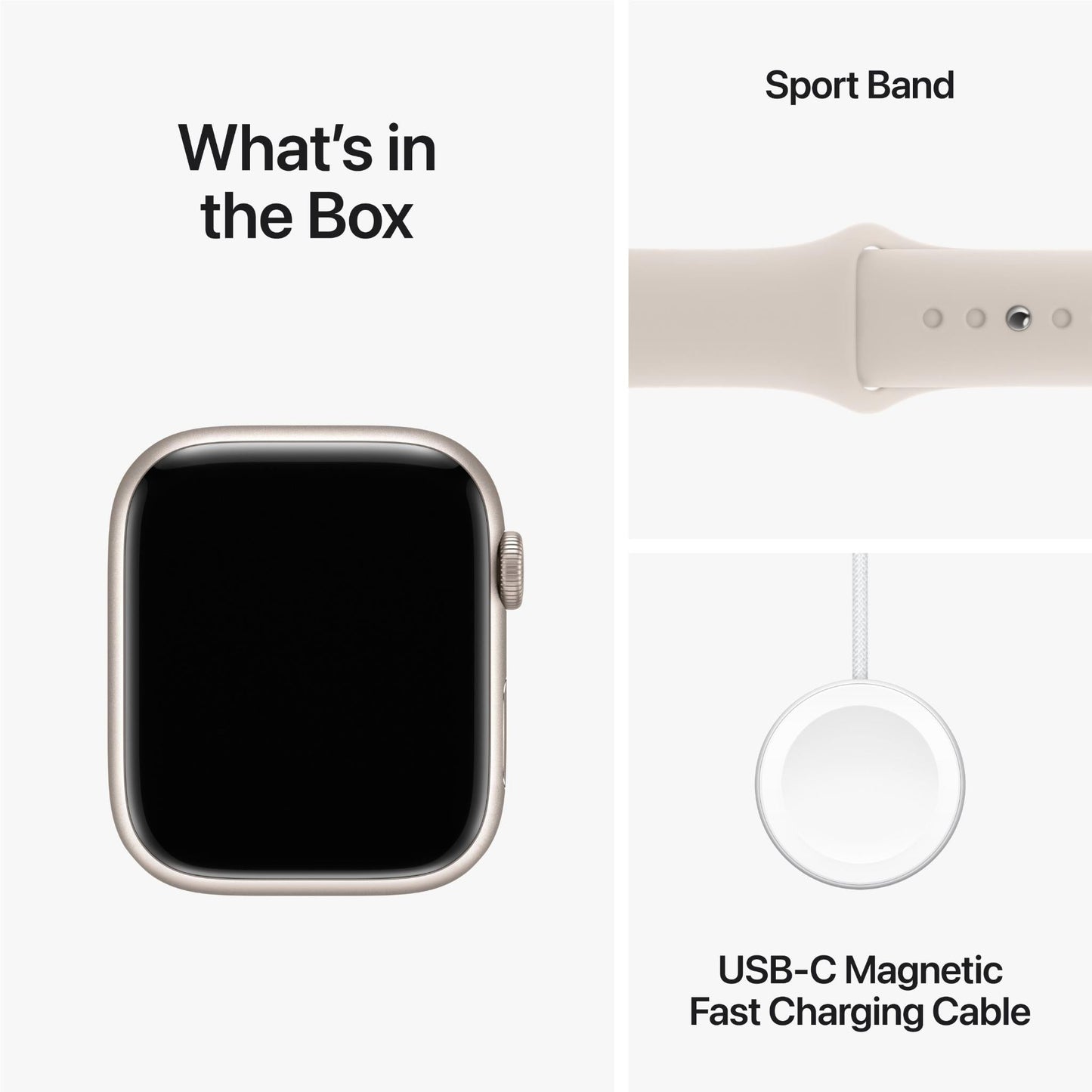 Apple Watch Series 9 45mm Starlight Aluminium Case GPS (M/L)