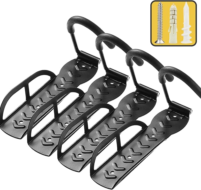 Bike Rack for Garage Wall Mount 4 Pack Vertical Bike Hooks Bicycle Hanging Hooks for Indoor Storage with Non-reversible Hooks