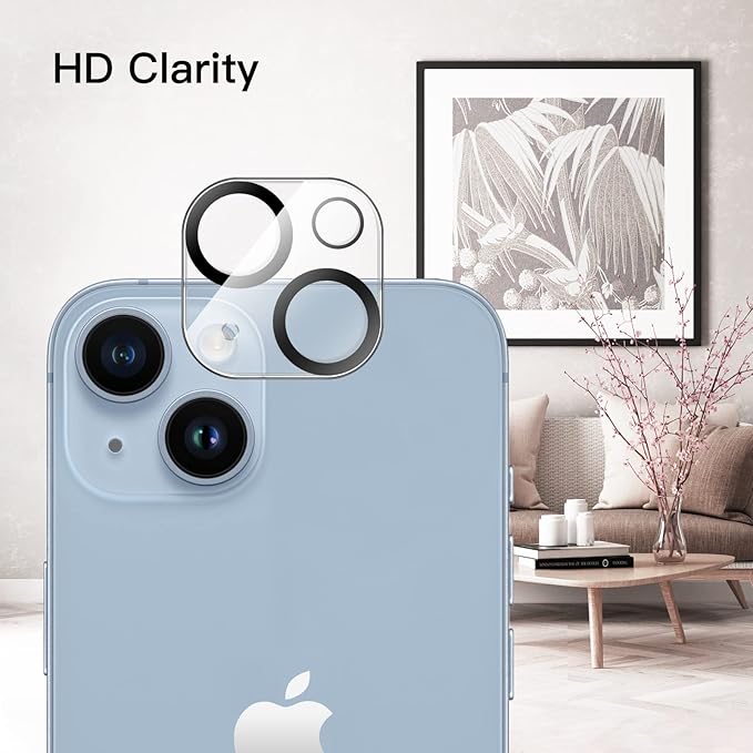 JETech Camera Lens Protector for iPhone 14 6.1-Inch and iPhone 14 Plus 6.7-Inch, 9H Tempered Glass, Anti-Scratch, Case Friendly, Does Not Affect Night Shots, HD Clear, 3-Pack