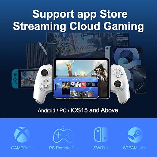 Mobile Gaming Controller for iPhone 16/15 Series & Android (USB-C) Plug & Play - Remote Play for PS/Xbox/PC Remote Play, Cloud Game, Small size tablet, with Hall Effect Joysticks/Turbo/Mapping Keys