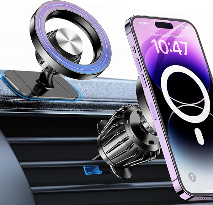 Kaistyle for Magsafe Car Mount【20 Strong Magnets】Magnetic Phone Holder for Car Phone Holder Mount Dash【360°】Cell Phone Holders for Your Car Accessories for Women Men iPhone 16 Pro Max 15 14 13 12 Plus