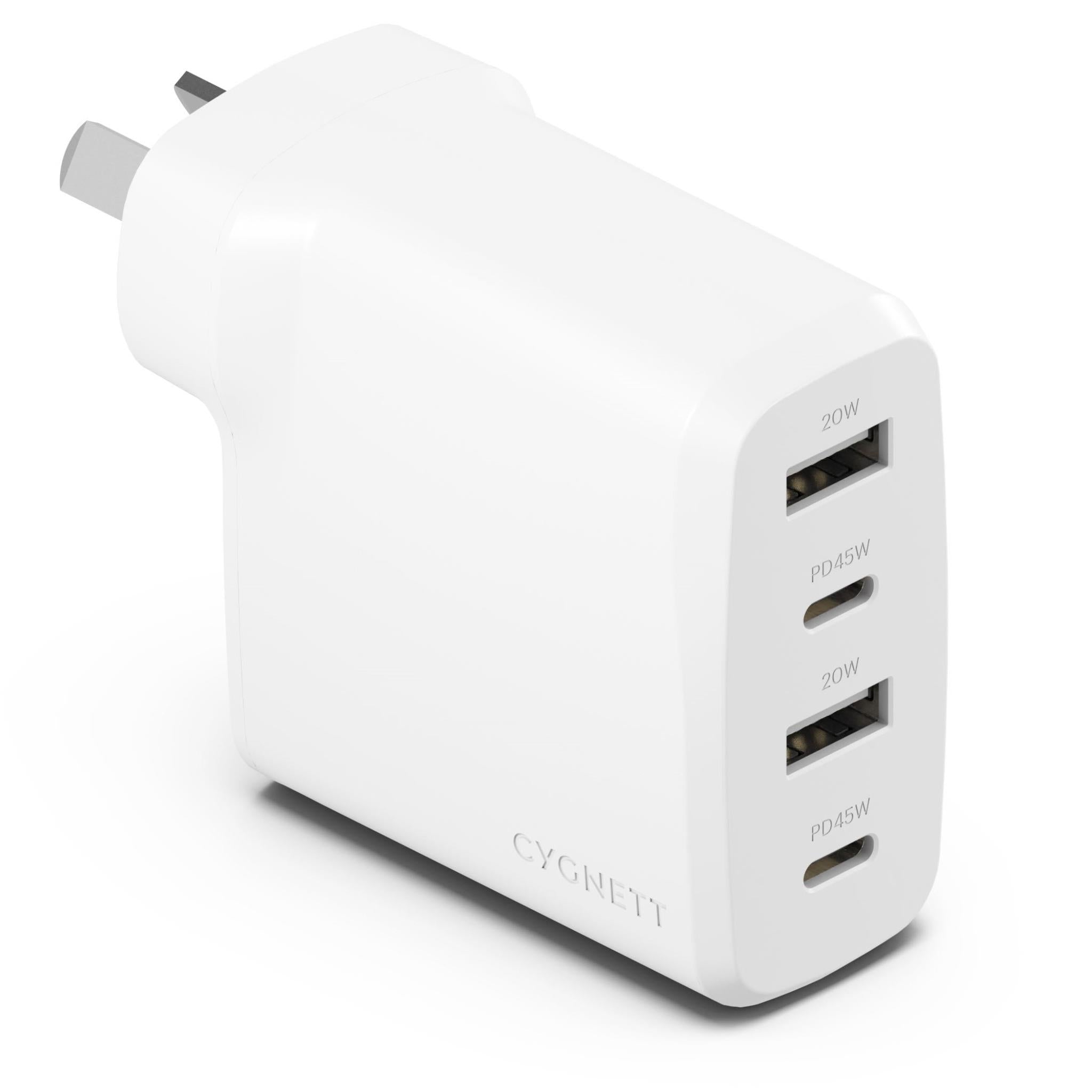 Cygnett PowerPlus 45W Multi Port Wall Charger (White)