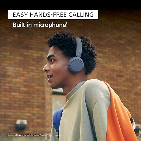 Sony WH-CH520 Wireless Headphones Bluetooth On-Ear Headset with Microphone, Blue New