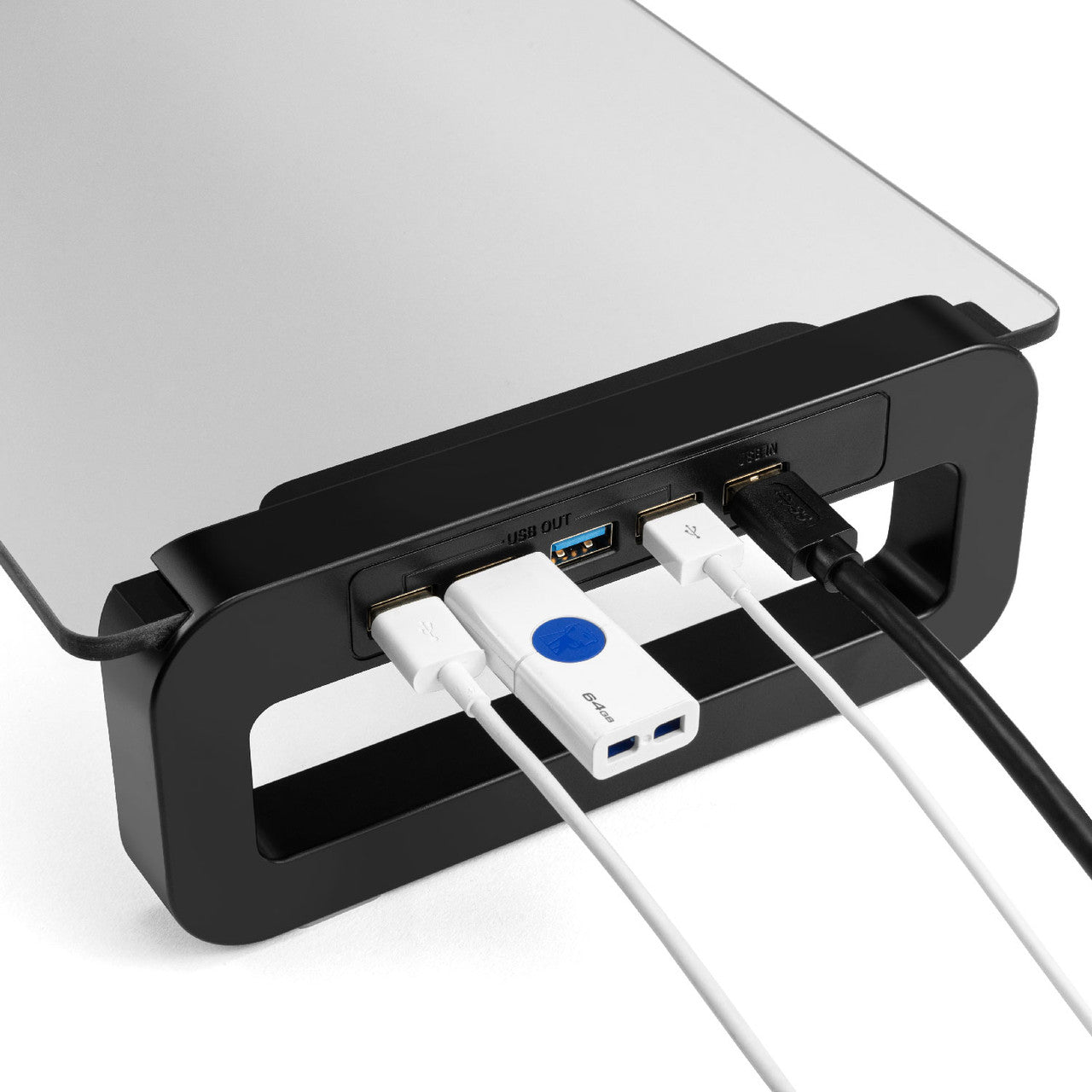 Laser Monitor Desk Stand with USB 3.0 Charging Hub (Black)
