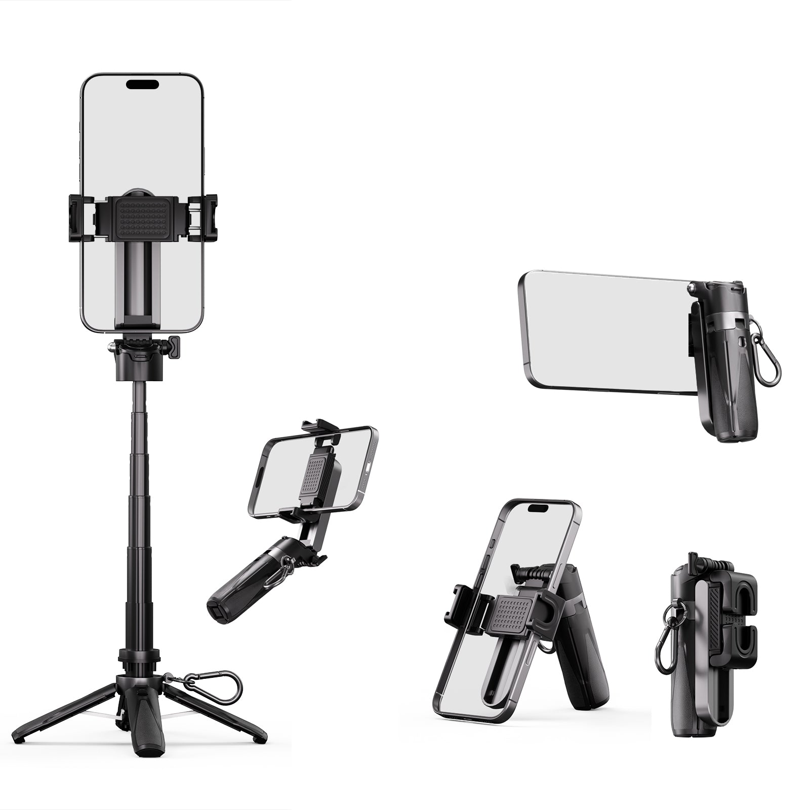 ZLOS 4-in-1 Mini Universal Bluetooth Selfie Stick Tripod with Anti-Shake for Mobile Phones