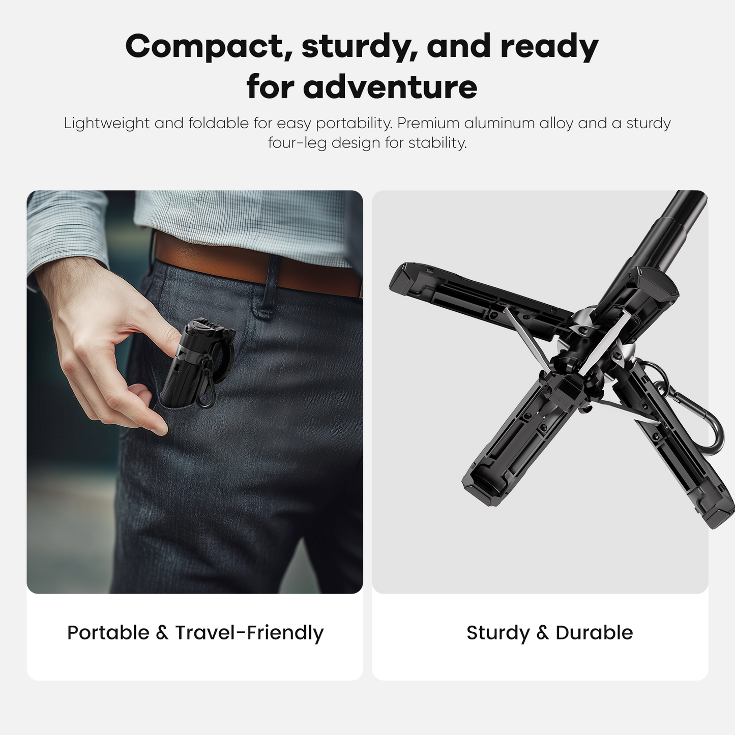ZLOS 4-in-1 Mini Universal Bluetooth Selfie Stick Tripod with Anti-Shake for Mobile Phones