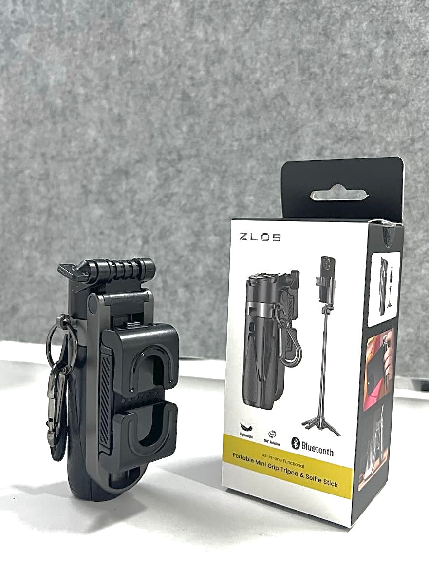 ZLOS 4-in-1 Mini Universal Bluetooth Selfie Stick Tripod with Anti-Shake for Mobile Phones