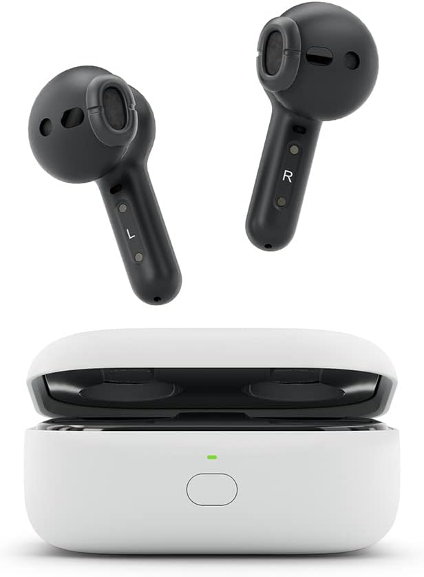 Amazon Echo Buds (newest model), True Wireless Bluetooth 5.2 Earbuds with Alexa, audio personalization, multipoint, 20H battery with charging case, fast charging, sweat resistant, Black