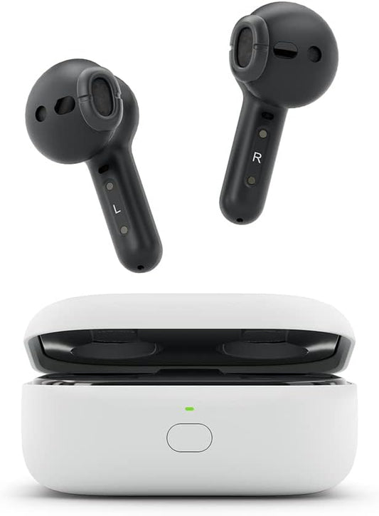 Amazon Echo Buds (newest model), True Wireless Bluetooth 5.2 Earbuds with Alexa, audio personalization, multipoint, 20H battery with charging case, fast charging, sweat resistant, Black