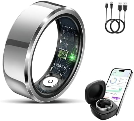 Smart Ring for Women Men,IP68 Waterproof Wearable Fitness Tracker with Sleep Tracking Heart Rate Healthy Monitor Ring Activity Monitoring Steps for iOS Android