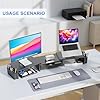 gianotter Dual Monitor Stand Riser, Desk Organizer With Drawer and 2 Pen Holders, Computer Monitor Stand, Desk Shelf for Top of Desk, Balck