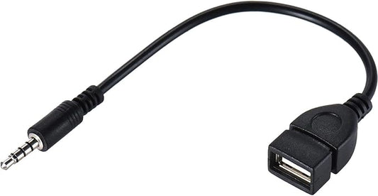 3.5mm (1/8 inch) AUX Audio Plug Male to USB 2.0 Female OTG Adapter Converter Cable for Playing Music with U-Disk in Your Car