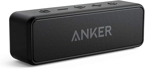 Anker Soundcore 2 Portable Bluetooth Speaker with Stereo Sound, Bluetooth 5, Bassup, IPX7 Waterproof, 24-Hour Playtime, Wireless Stereo Pairing, Speaker for Home, Outdoors, Travel