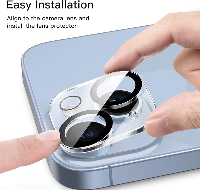 JETech Camera Lens Protector for iPhone 14 6.1-Inch and iPhone 14 Plus 6.7-Inch, 9H Tempered Glass, Anti-Scratch, Case Friendly, Does Not Affect Night Shots, HD Clear, 3-Pack