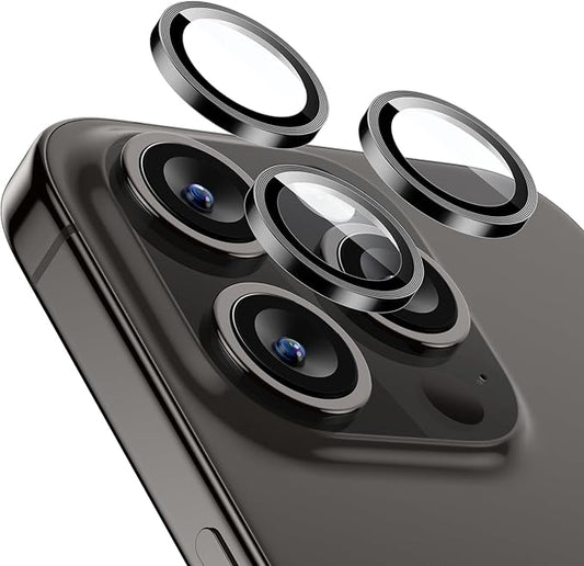 ESR Camera Lens Protector for iPhone 16 Pro Max/16 Pro/15 Pro Max/15 Pro/14 Pro Max/14 Pro, Ultra-tough HD Individual Lens Protectors, Scratch Resistant, Ultra-thin Tempered Glass, 1 Pack, Black