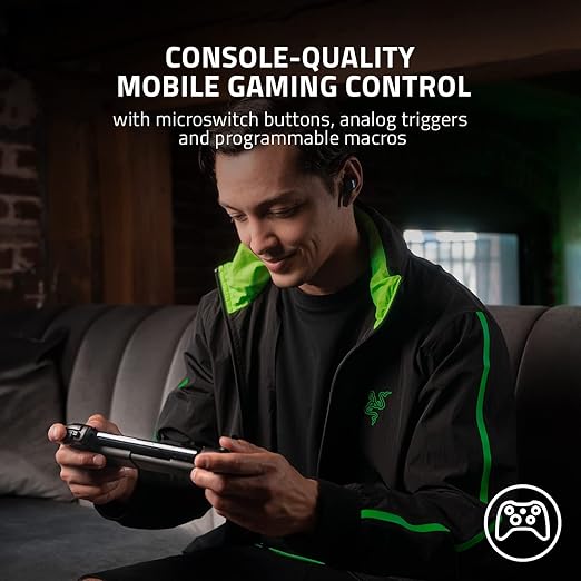 Razer Kishi V2 Mobile Gaming Controller for Android: Console Quality Controls - Universal Fit - Stream PC, Xbox, PlayStation, Touch Screen Android Games - Customizable Triggers - Ergonomic Design