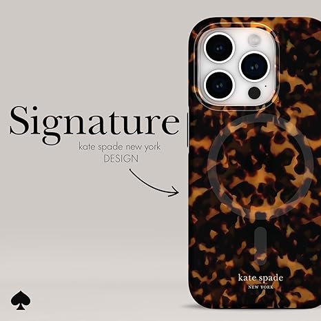 kate spade new york iPhone 15 Pro Case, Compatible with MagSafe - Tortoiseshell