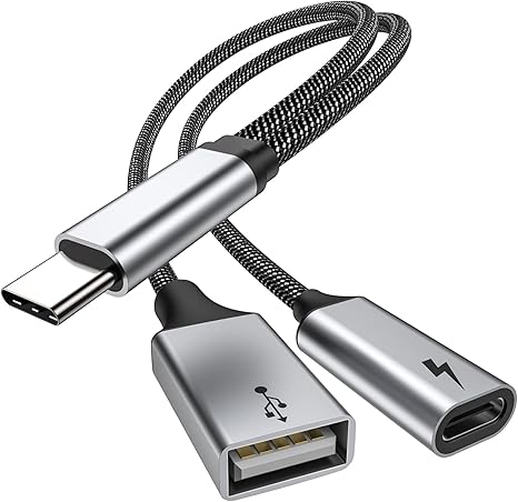 USB C OTG with Charging USB c OTG adapter Type C OTG Splitter with 60W PD Fast Charge Compatible for steam deck,Galaxy S24,Switch,Google Chromecast with Google TV,Onn,Pi-KVM,3D Printer,Octa4a,Pixel4