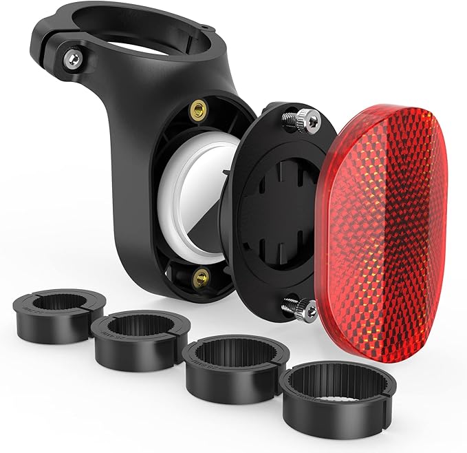 Airtag Bike Mount, Hidden Bicycle Seatpost Mount Compatible with Apple Airtags & Garmin Varia, Anti-Theft Air tag GPS Tracker Bike Reflector Holder for Mountain Bikes, Electric Bicycle, and Scooter