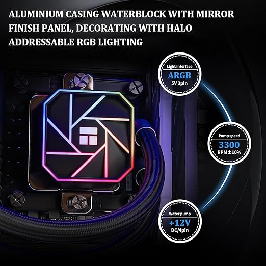 Thermalright Aqua Elite 120 V3 AIO CPU Cooler, 120mm Liquid Cooling, ARGB PWM Fans, Intel LGA1150-1200/AMD AM4-AM5