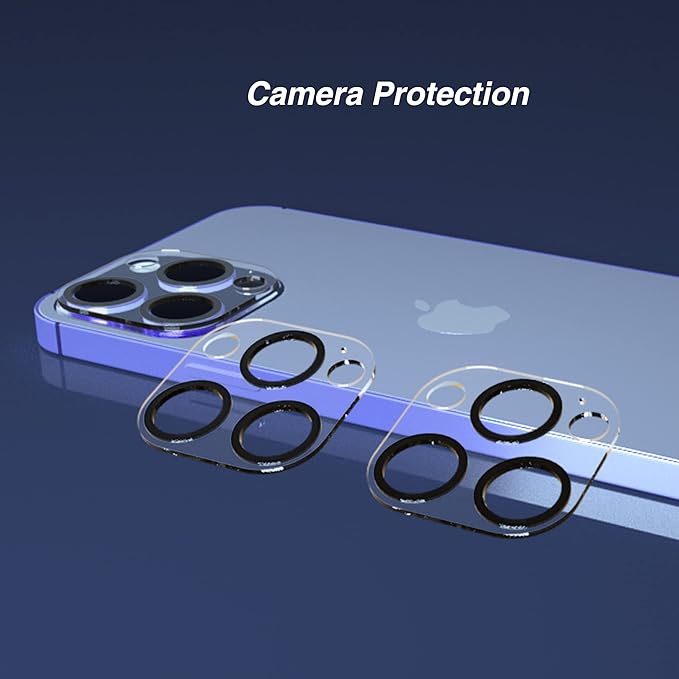 Ailun 3 Pack Camera Lens Protector for iPhone 16 Pro 6.3" / 14 Pro 6.1" & iPhone 16 Pro Max 6.9" / 14 Pro Max 6.7",Tempered Glass,9H Hardness,Anti-Scratch,Case Friendly[Does not Affect Night Shots]
