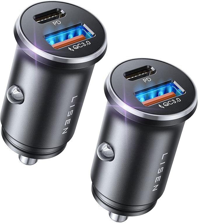 LISEN 54W Car Phone Charger USB C, Cigarette Lighter Adapter, Car Accessories for iPhone, USB C Car Charger Adapter USBC Type C 12v, for 17 iPhone 16 Pro Max 15 14 13 12, Samsung Google iPad Andorid