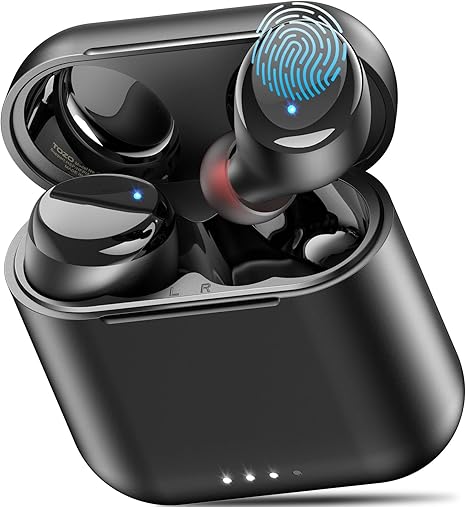 TOZO T6 Wireless Earbuds, Bluetooth 5.3 Ear Buds, Stereo Sound in Ear Headphones, 50 Hours Playtime, Wireless Charging Case, APP Customizable EQs, IPX8 Waterproof Earphones