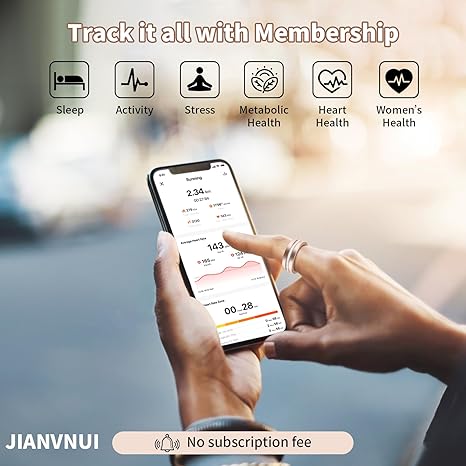 Smart Ring for Women & Men - Health & Fitness Tracker with Heart Rate, Blood Oxygen, Sleep Monitoring, 128 Sports Modes, IP68 Waterproof, Gesture Control, No Subscription Fees (7#)