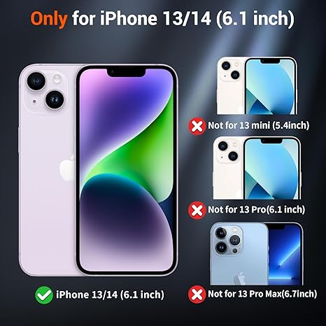 SUPFINE Magnetic for iPhone 14 Case & iPhone 13 Case (Compatible with MagSafe)(Military Grade Drop Protection) Translucent Matte Shockproof Phone Cover,Black