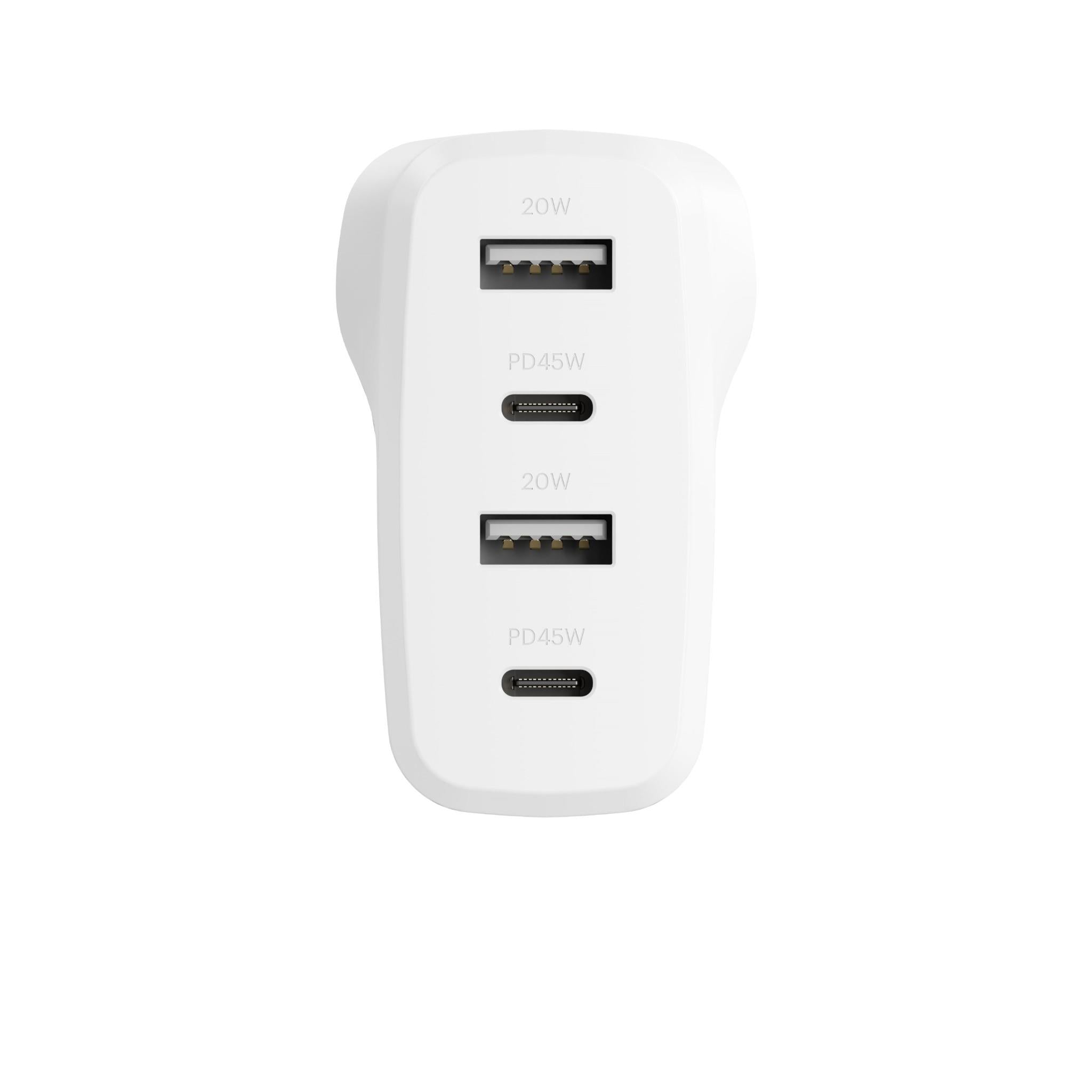 Cygnett PowerPlus 45W Multi Port Wall Charger (White)