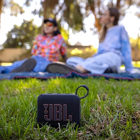 JBL Go 4 - Ultra-Portable, Waterproof and Dustproof Bluetooth Speaker, Big Pro Sound with Punchy bass, 7-Hour Built-in Battery, Made in Part with Recycled Materials (Black)