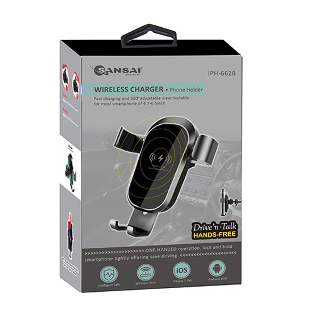 Sansai 5V 9V Wireless Qi Car Charger Mount Holder for iPhone X Xs 8 Plus/Samsung